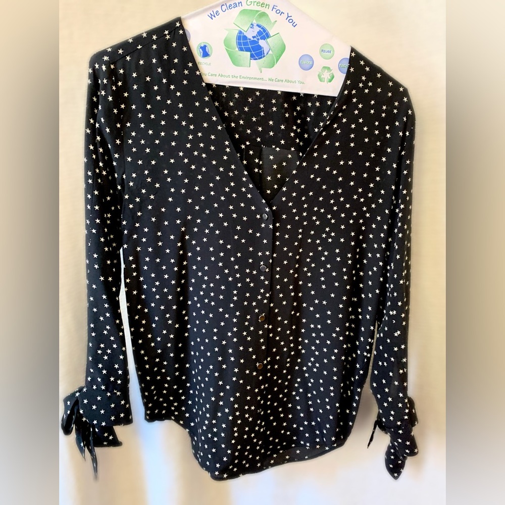 Silk Star Scatter Tie-Sleeve Top